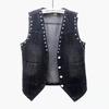 Fashion Lace Beaded Denim Vest Women Cardigan Spring Sleeveless Jacket Fashion Loose Vintage Jeans Waistcoat