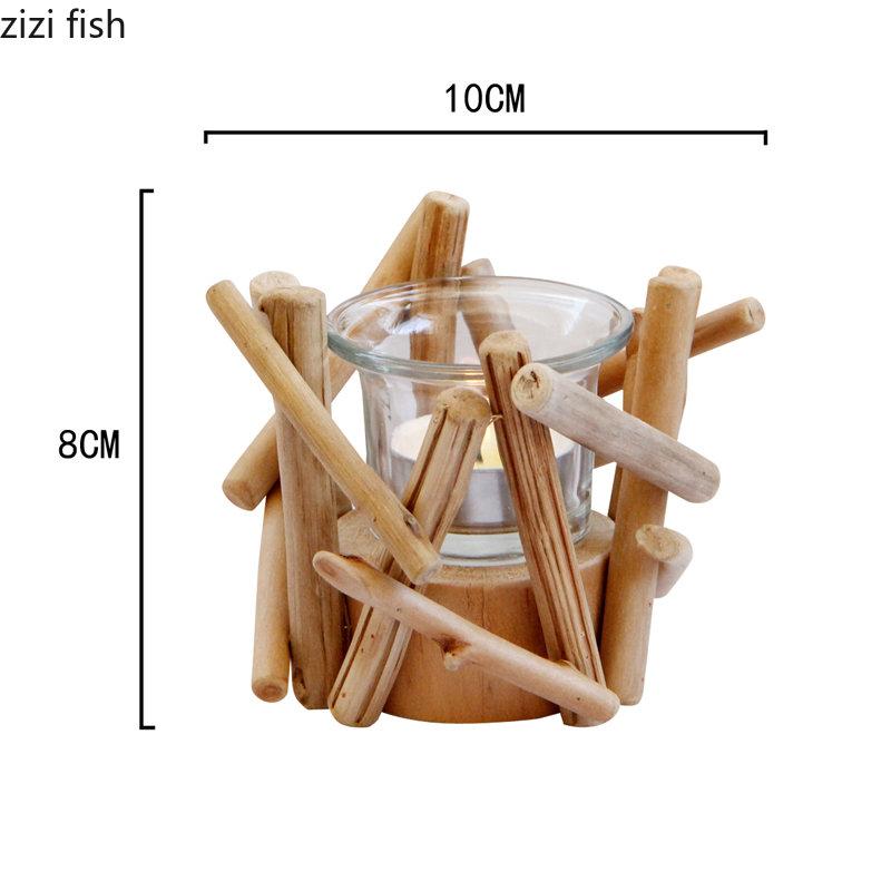 Sfeșnic Idilic din Lemn Lucrat Manual, Suport de Masă pentru Lumânări, Decorațiune, Artizanat, Cupă pentru Lumânare, Raft pentru Lumânări, Sfeșnic de Casă