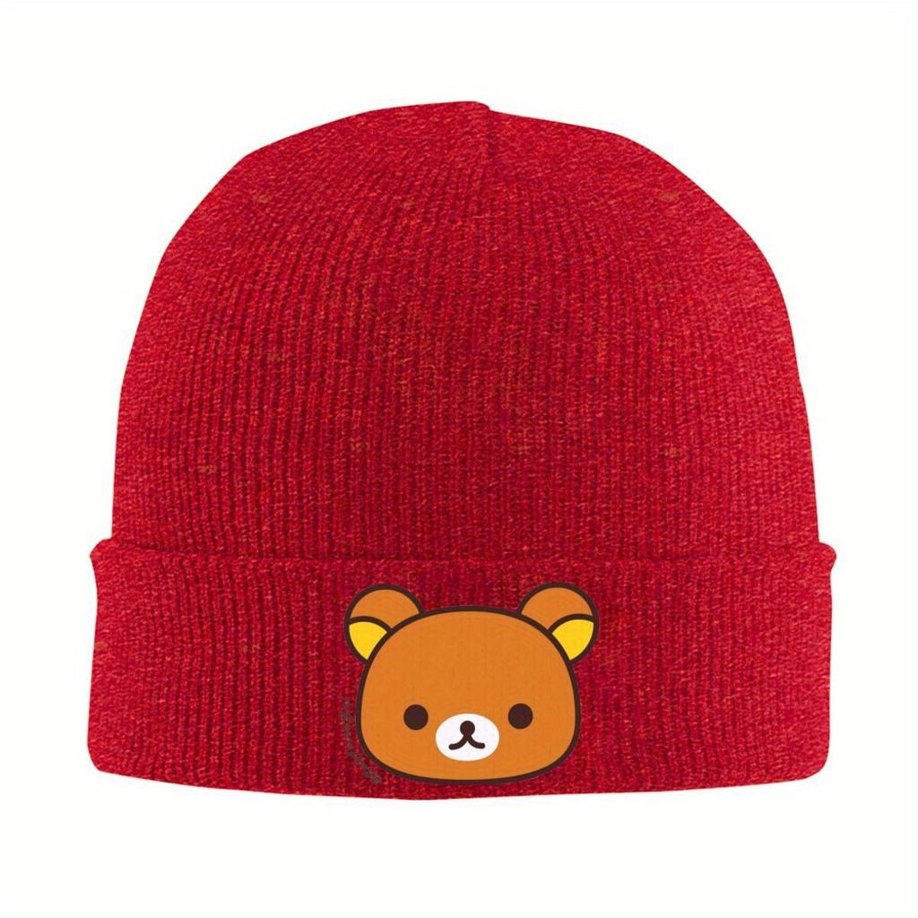 Rilakkuma Korilakkuma Bonnet Hats Beanie Hats Design Knitted Hat Spring Y2K Cool Unisex Adult Hippie Thermal Elastic Cap