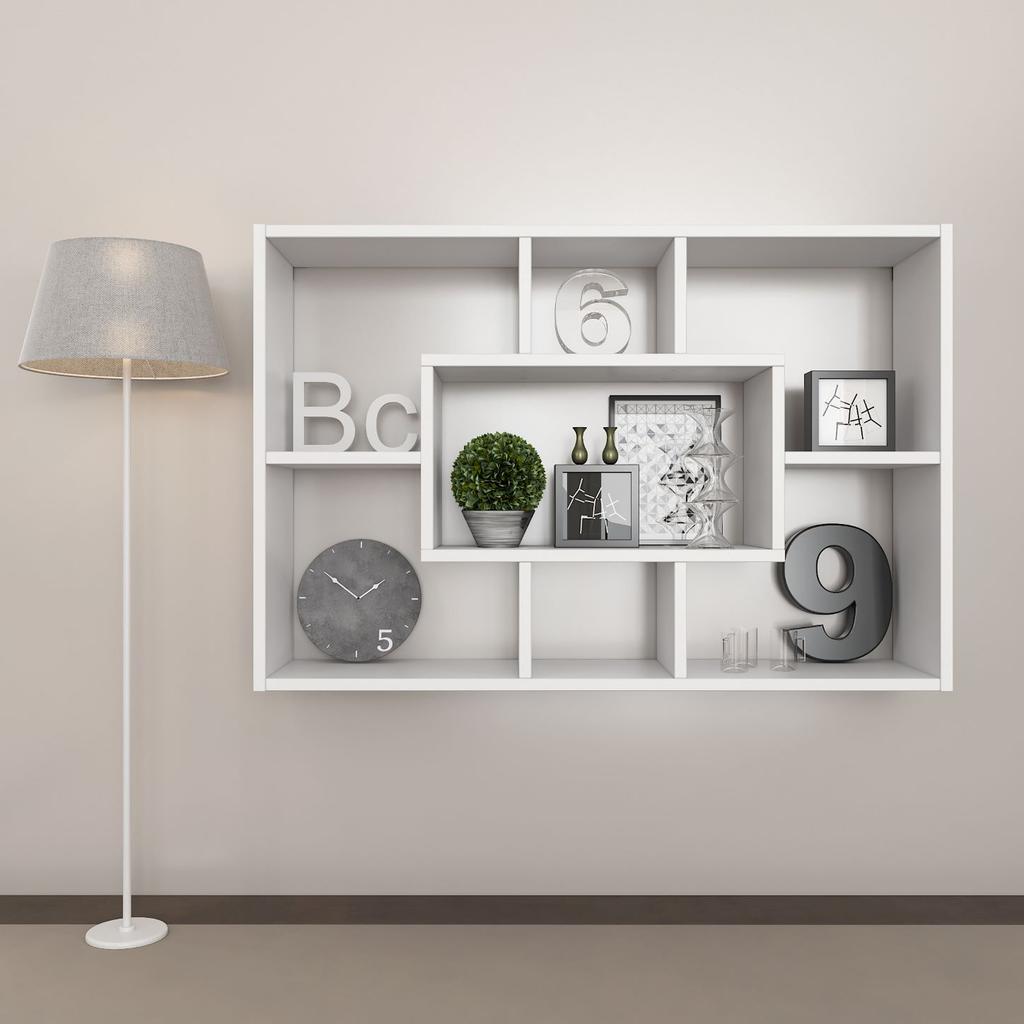 Regał 90X60X20 Cm Ścienny Podłogowy Biały Matowy