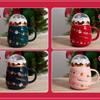 Creative Christmas Style with Lid Mug Christmas Ceramic Cup Large Capacity Water Cup Christmas Gift