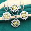 Jewelry European and N Anti Allergic Zircon Necklace Earring Jewelry Set