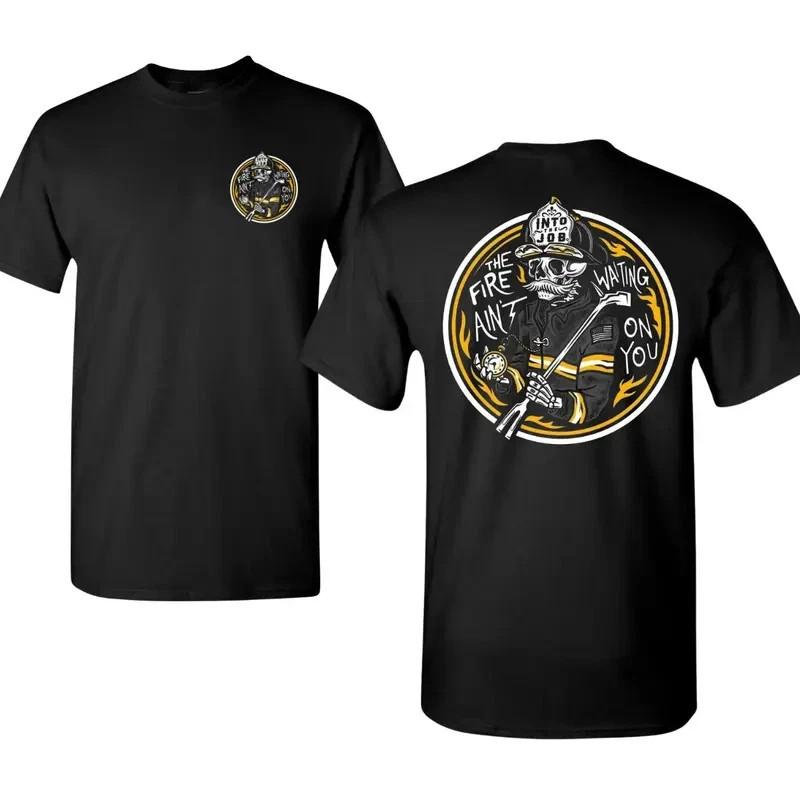 Firefighter T-Shirt with 2 Sides Graphic, Bold Back Print “The Fire Ain’t L