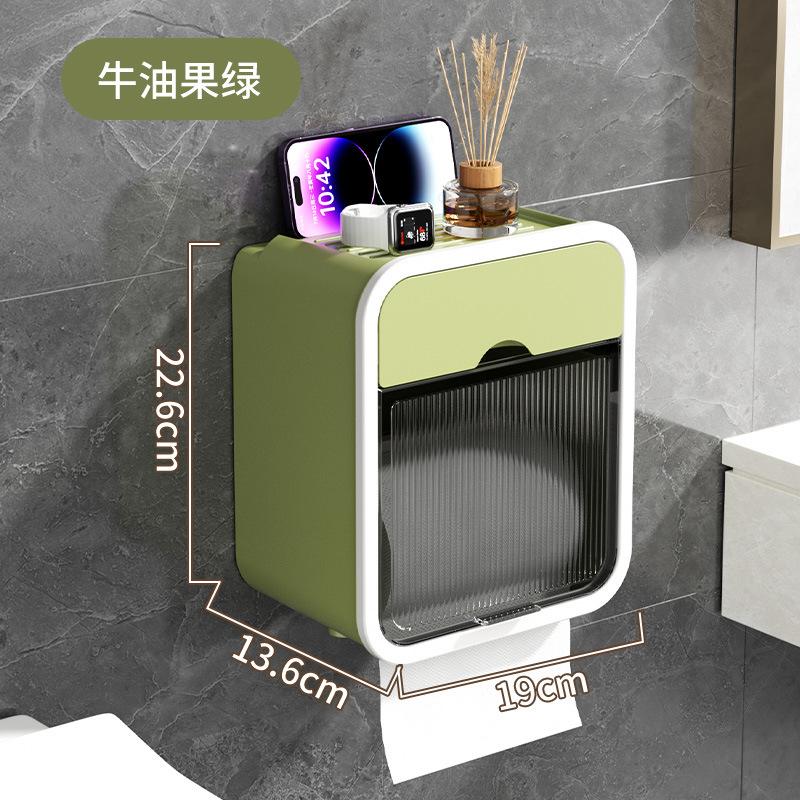 

Toilet paper holder wall mounted non perforated storage rack bathroom waterproof tissue box bathroom accessories tissue holder