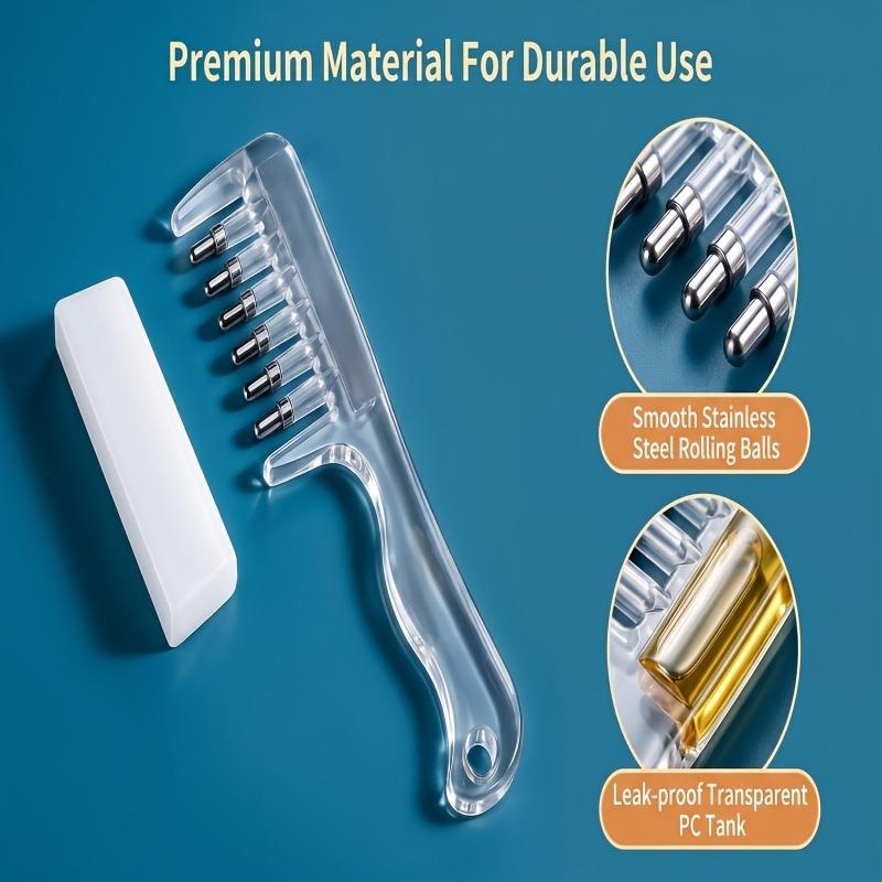 Portable Transparent Hair Root Comb Liquid Guide Applicator Scalp Massage Comb Hair Oil Serum Brush Anti-Leak Hair Care Tool