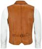 Tan Genuine Men's Real Leather Wedding Vest Coat Jacket Lambskin Motorcycle Handmade