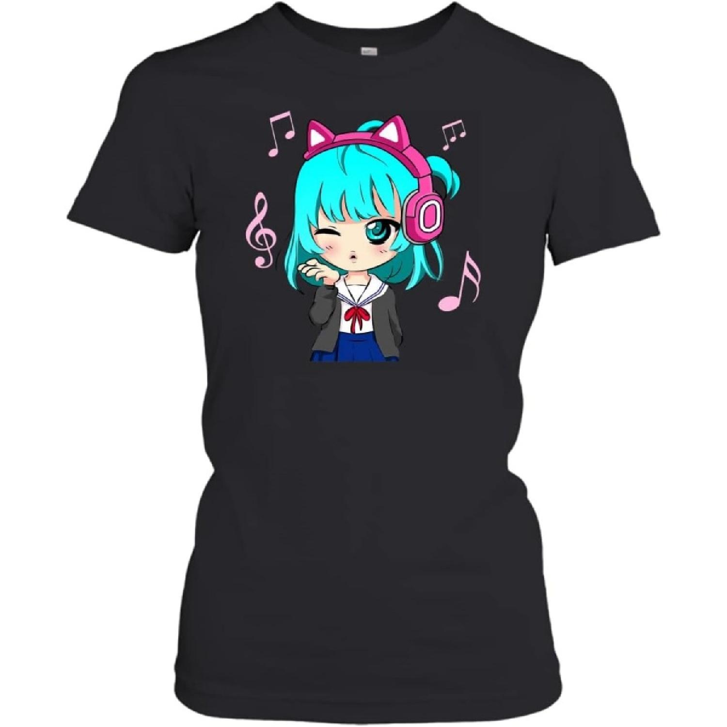 Аниме и Музыкальная Девушка для Подростков Чиби Графическая Аниме Девушка S