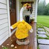 1 Set Porch Goose Rain Jacket Yellow Raincoat Hat And Umbrella Waterproof Goose Outfit Fits 23 Inch Porch Goose for Yard Lawn Decor