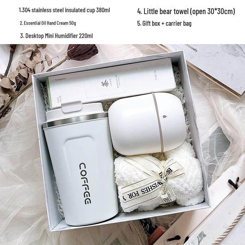 Premium Corporate Gift Set - Cup, Hand Cream, Towel, Humidifier