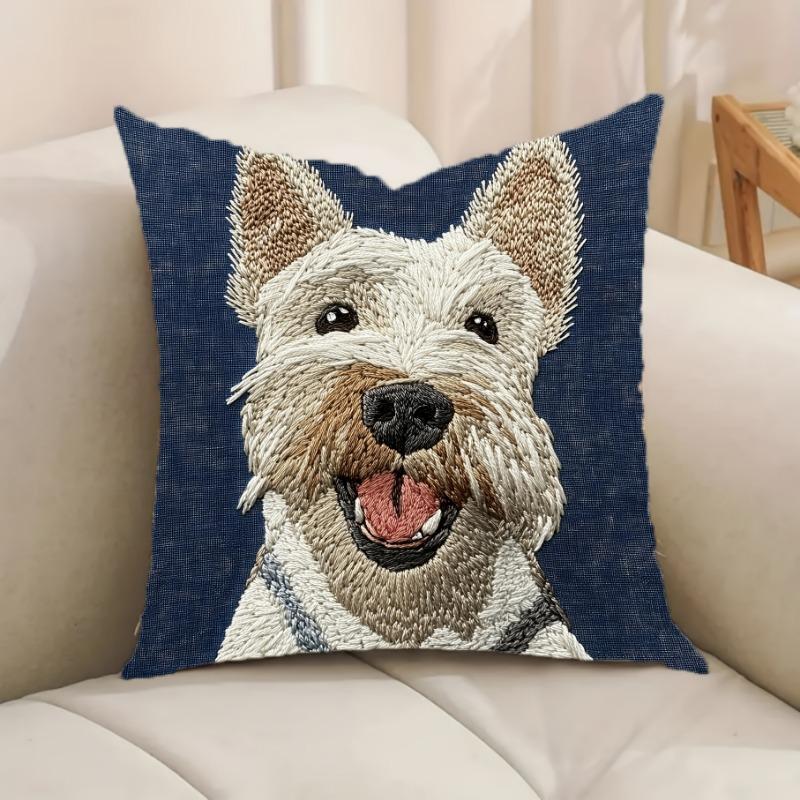 1Pc Scottish Terrier Cushion Covers Chair Living Room Pillowcase Cozy Zipper Sofa Pillow Covers Bedroom Indoor Home Decor