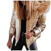 Damen Winter Kapuze Locker Farbe Mode Warm Reißverschluss Baumwolle Kleidung