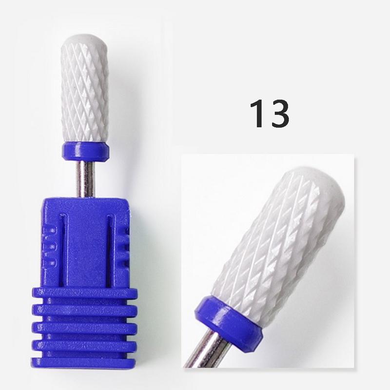 Ceramic Nail Drill Bit Art Smooth Flat Top Rotary Manicure Pedicure 3/32" Shank
