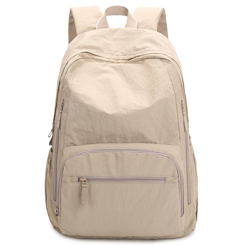 Ryggsäck i enfärgat dam lätt utomhusryggsäck stor kapacitet student skolväska