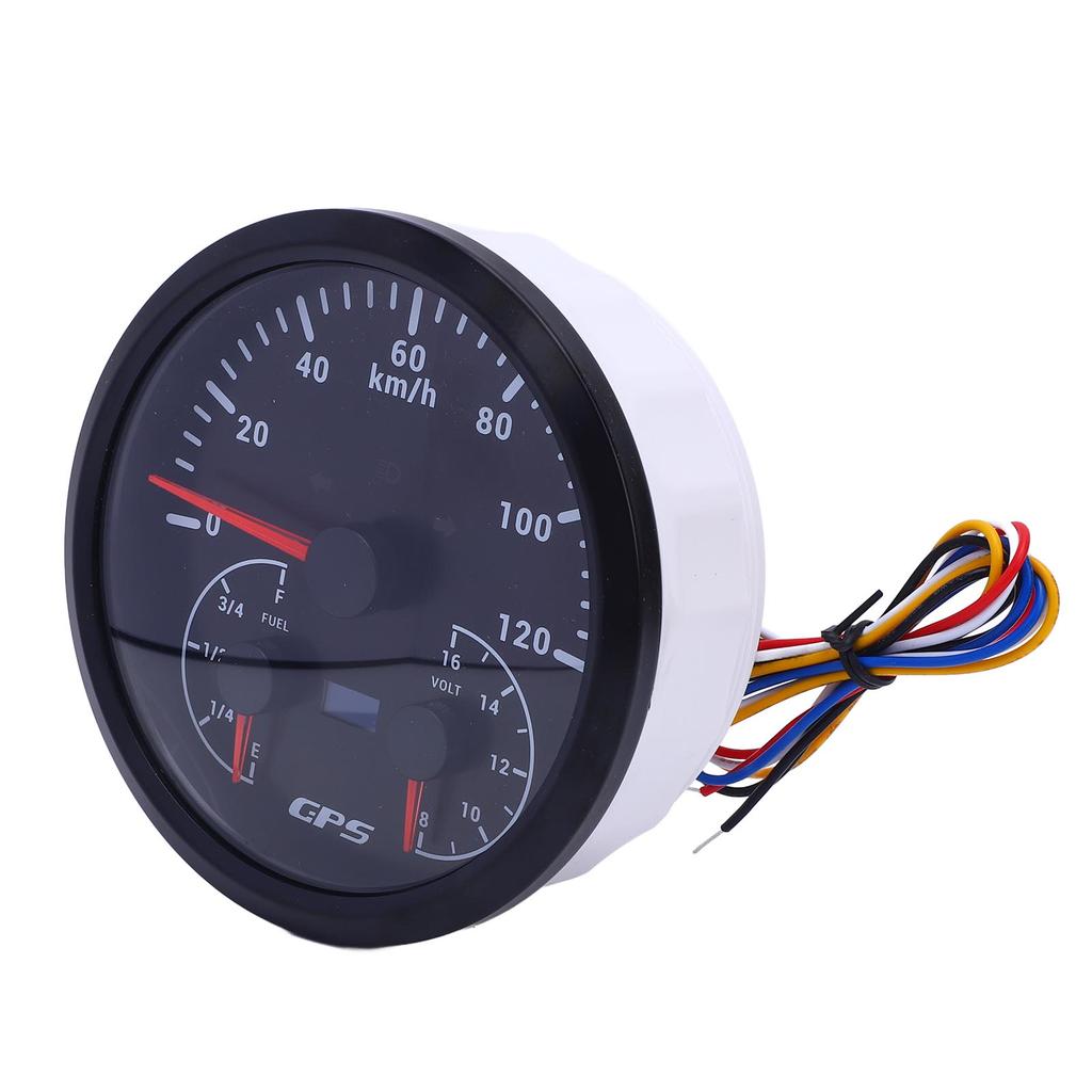 3 in 1 GPS Speedometer 0 to 120KMCelsiusH 110mm Odometer 8 to 16V Voltage Gauge E-1Celsius4-1Celsius2-3Celsius4-F Fuel Meter with Turn Signals f