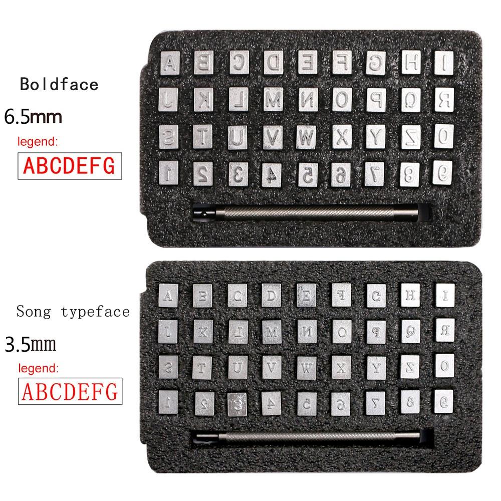 Steel Alphabet Number Stamp Kit 36Pcs DIY Leather Seal Engraving Craft Tool Metal Printing Mold for Leather Craft