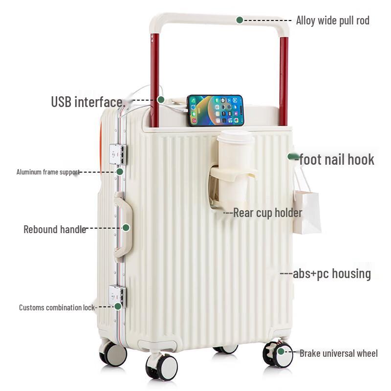 SHERIDAN Front-Opening Aluminum Frame Trolley Suitcase