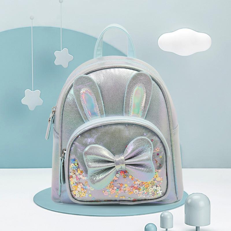 Kinder Glitzer-Hase Rucksack Mit Wasserdichtem Pu-Material Und Cartoon-Tierdesign Für Vorschulmädchen