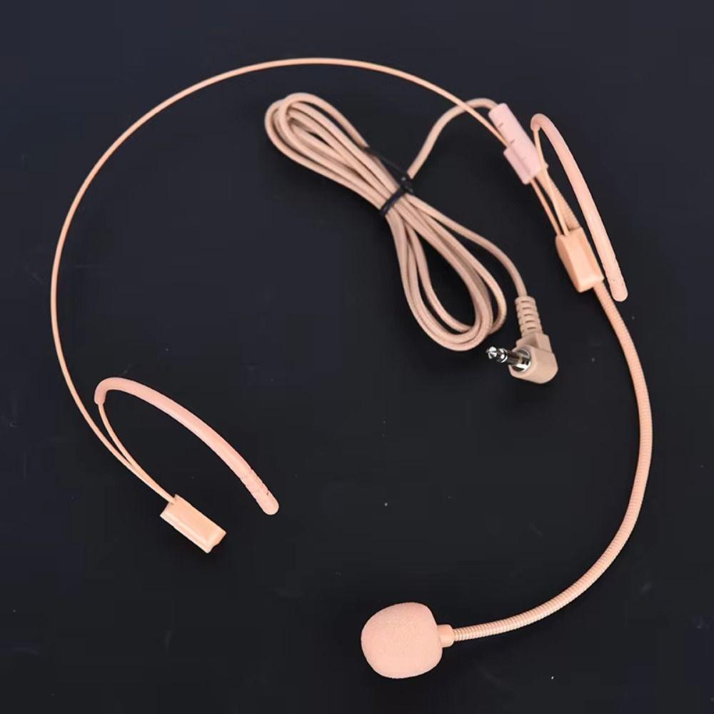 3.5mm Plug Headworn Microphone Adjustable Soft Tube Clear Audio Condenser Microphone Versatile Wired Connection