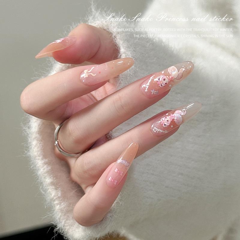 2025 Zodiac Snake Princess Nail Stickers & Shell Glitter Powder