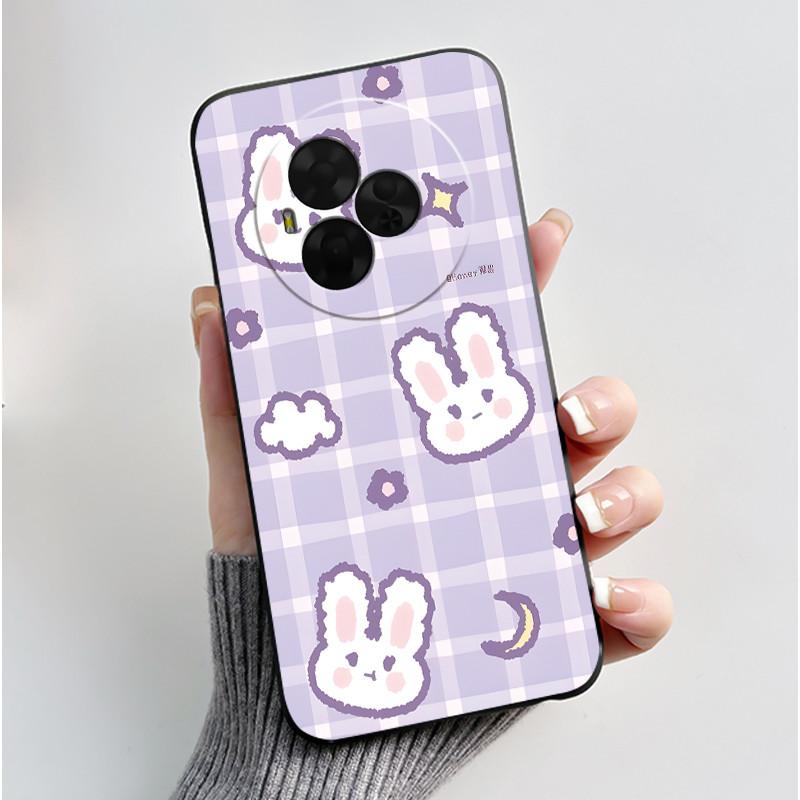 New Soft Black Casing For TCL NxtPaper 60 Ultra Green Cartoon Rabbit Pattern Shockproof Cover For TCL Ion X/TCL Ion V Case