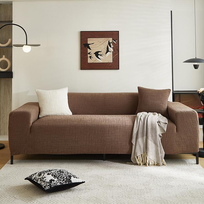 1pc Stretch Sofa Slipcover Jacquard Non-slip Sofa Couch Cover Solid Color Four Seasons Sofa Furniture Protector for Living Room