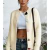 Fashion Sweet Heart Button Cardigan Sweater 2026 Autumn Korean Style Knitted Jackets Casual Round Neck Solid Color Knit Loose Ladies Soft Clothing