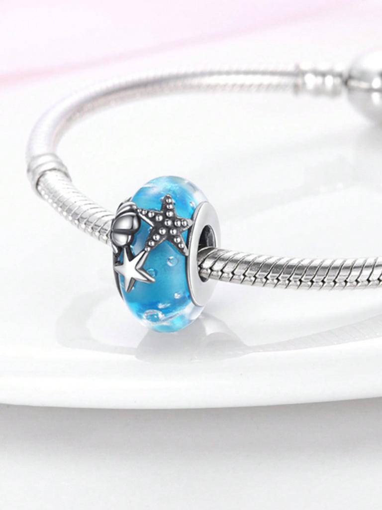 Gemstone Starry Sky Beadsclips And Spacers Charm Silve Plated Fit Charms Copper Originalbracelet For Jewelry Making Diy Charm