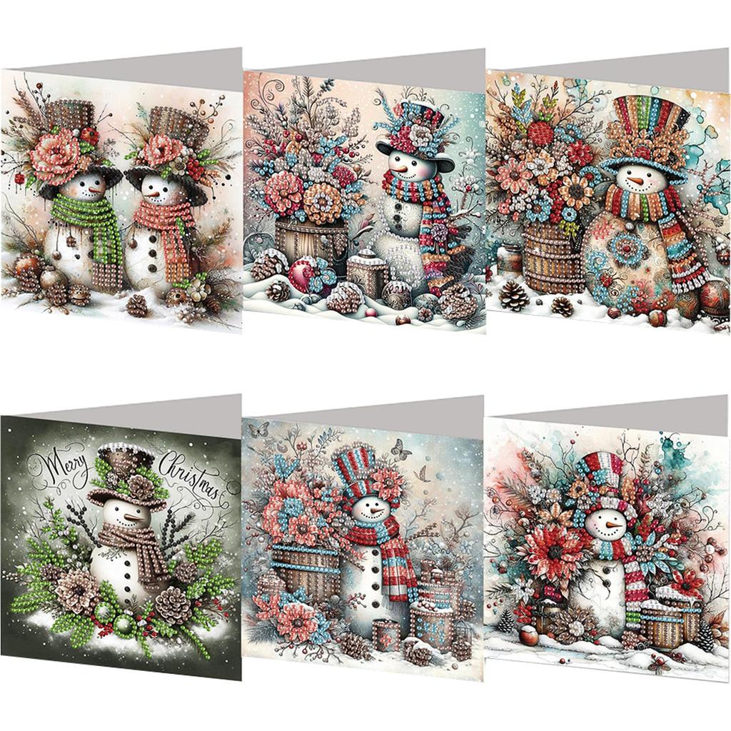 6PCS DIY Christmas Diamond Art Greeting Cards Congratulations Cards & Gifts
