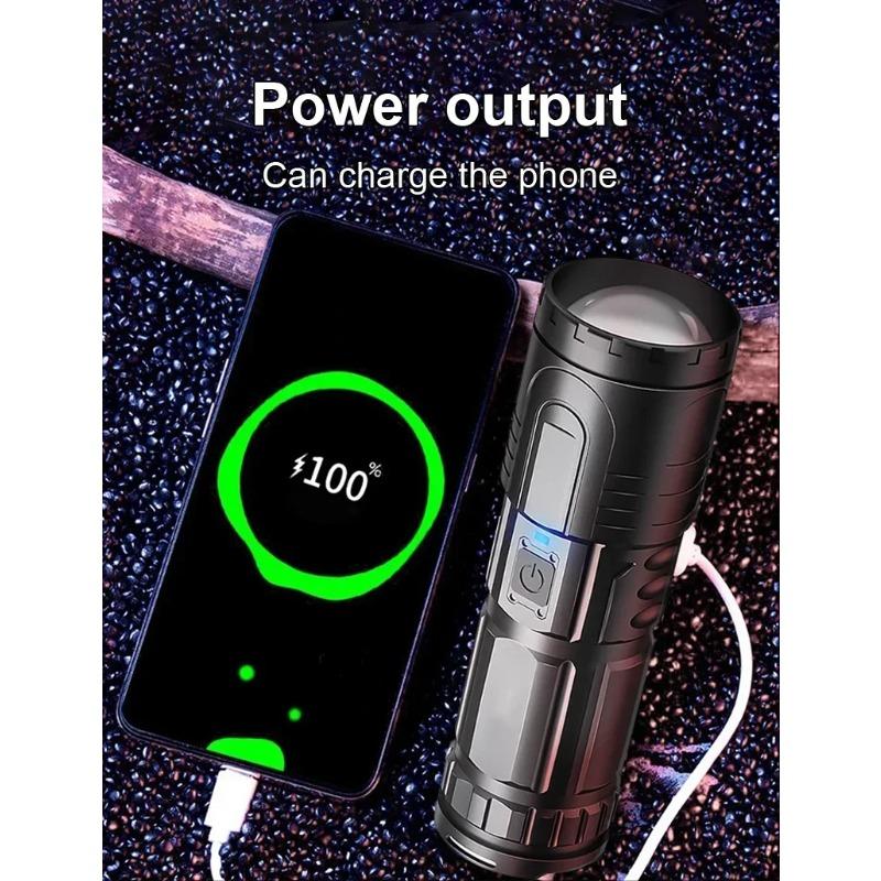 High power LED aluminum alloy flashlight for remote and wide range lighting, suitable for home, outdoor, and emergency lighting, cold resistant