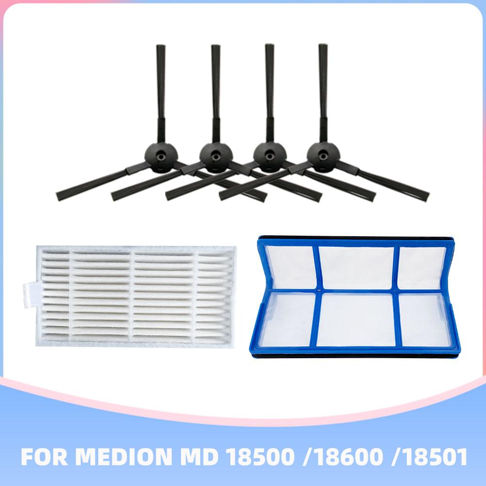 

Compatible For Medion MD 18500 /18600 /18501 Robot Vacuum Cleaner Hepa Filter Primary Filter Spin Edge Side Brush Spare Part Kit