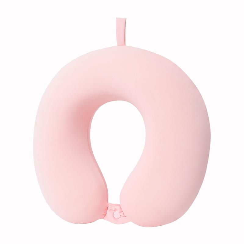 U-Shaped Pillow Travel Pillow Portable Storage Neck Pillow Memory Foam Inner Core Airplane Pillow U-Shaped Pillow Wholesale розовый