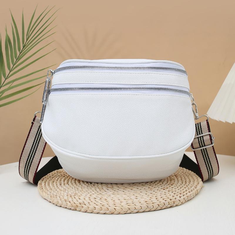 

Women s bag, new wide shoulder strap, fanny bag, fashionable and popular, shoulder women s bag, messenger bag, breast bag, one piece. белый