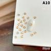 50Pcs Champagne Nail Art Rhinestone 1-6Mm Flatback Glass Crystal Gems Hotfix Nail Diamond Mixed Sizes Nail Charms