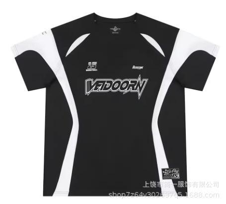 Summer men's fashion trend American short-sleeved jersey sports running basketball training loose breathable top
