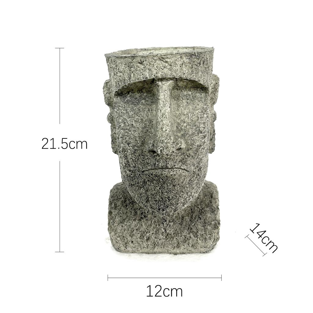 Sukulentní držák Abstraktní tvář Hrnec Pro zahradu Pro terasu Šedá Jedinečná pryskyřičná dekorace tváře Dekorace domova Pryskyřičná konstrukce