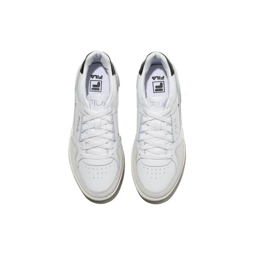 FILA Talga Club LT Leather Low top Abrasion Resistant Skateboard Shoes Unisex White Gray Korean Style 1XM01960F_112