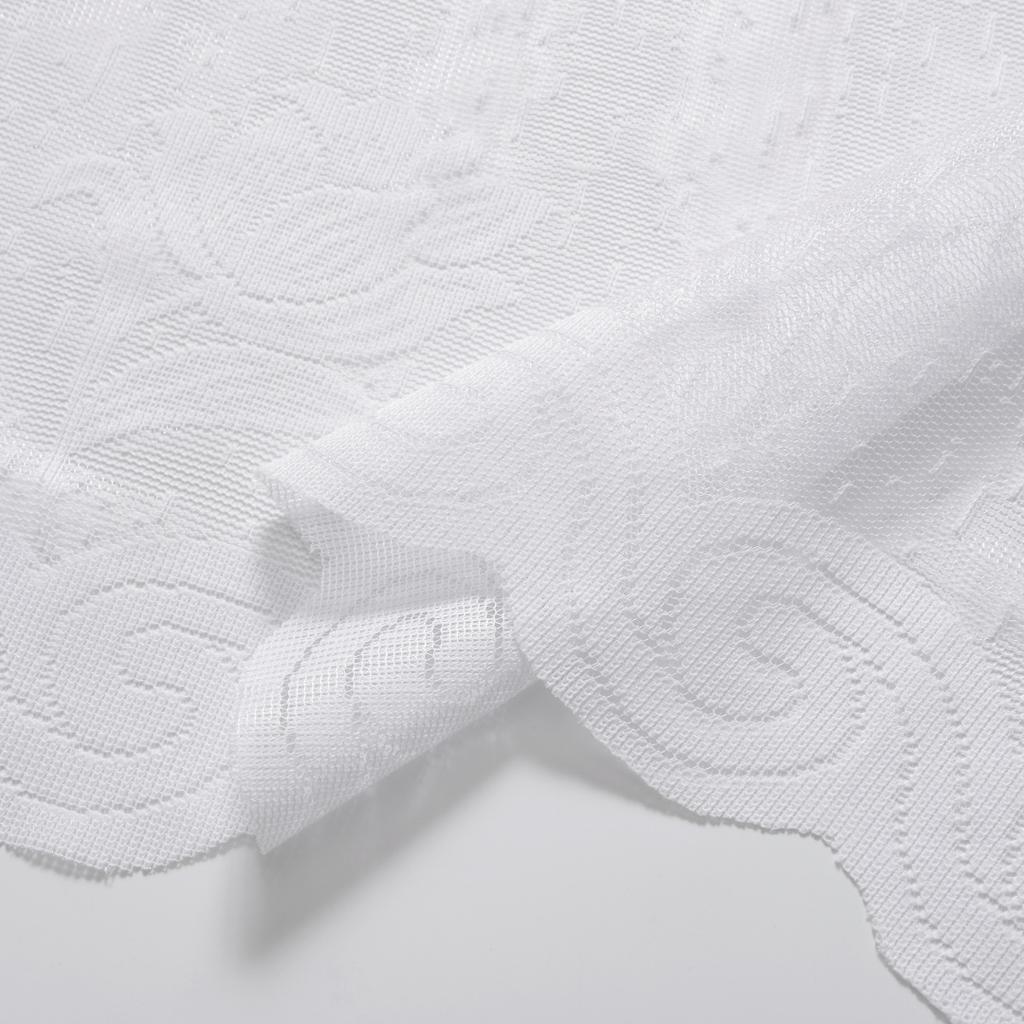 1pc Modern White Wave Pattern Short Curtains for Kitchen and Bathroom Windows