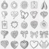 5pcs Silver Color Evil Eye Sun Heart Bowknot Charms For Jewelry Making Stainless Steel Charm Pendants Breloque Acier Inoxydable