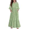 Girls' Tiered Ruffle Dress - 3/4 Sleeve Pocket Maxi With Pockets