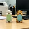 Dog Memo Pad Dispenser Resin Cute Dog Desktop Stick Note Holder for School Home Office Desk Accessories