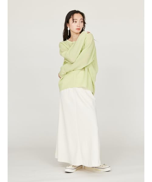 Emi Eco Sheer Knit Free Size Top, 13WNT252040, Women's, Lime,