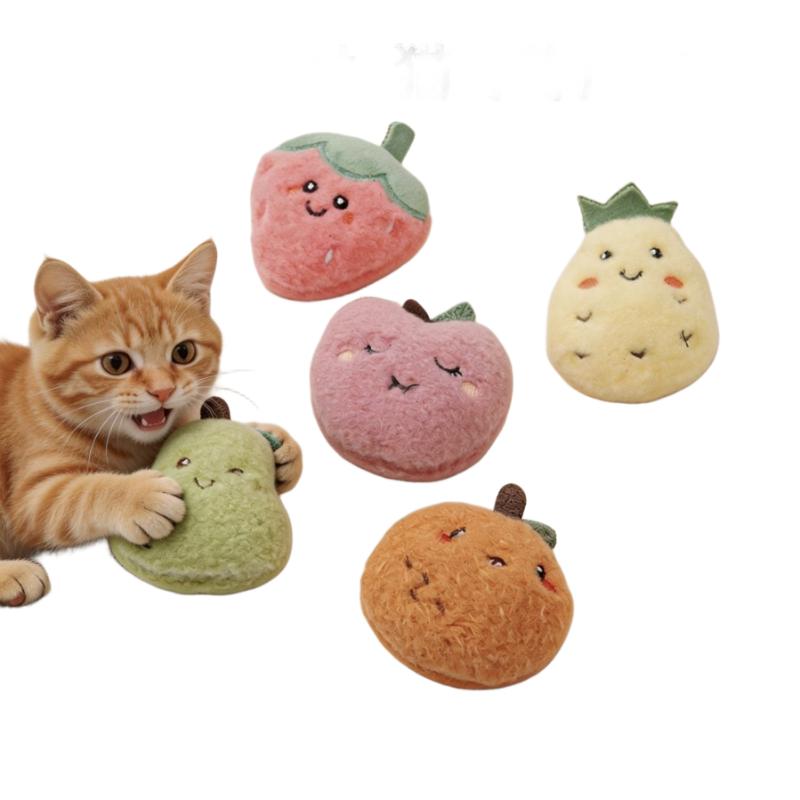 Fruit Shaped Catnip Plush Cat Toys (5-Pack)