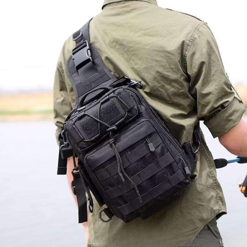 Borsa da Petto da Uomo Zaino Militare Pacchetto Tattico d'Assalto Borsa a Tracolla a Bandoliera Zucchino Impermeabile Borsa Zaino da Esterno Trekking Campeggio Pacco Borsa a Spalla da Uomo