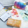 Leere Falt-Eisenkiste Faltbare Aquarellfarbkasten Tragbare Kunstbedarfsbox Aquarellfarbe