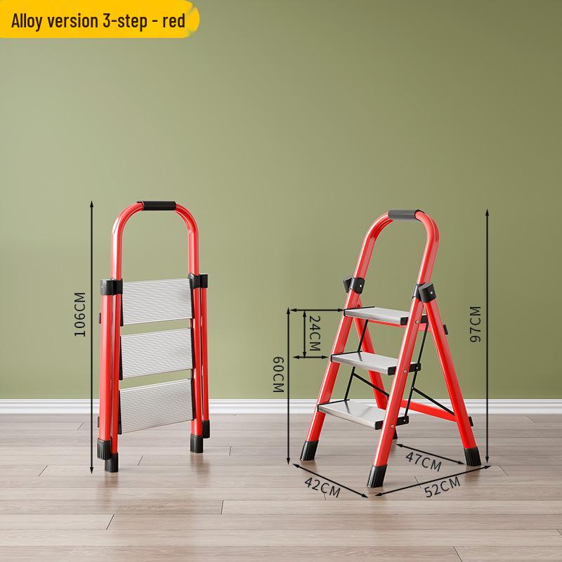 Multifunctional Carbon Steel Folding A-Frame Ladder for Indoor Use