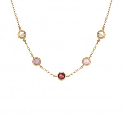 [R5631] – Silberne Halskette „Meghan“, mehrfarbiges Gold – 5 mm