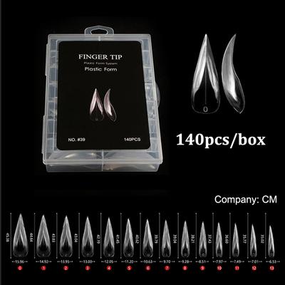 140Pcs/Box Curved Stiletto 3D Eagle Claw Nail Dual Forms For Poly Nail Gel Extension Of Hawk Sculptural Nails Full Cover Molds
