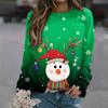 Women's Fashion Casual Long Sleeve Christmas Printed Neck Sweatshirt Top
