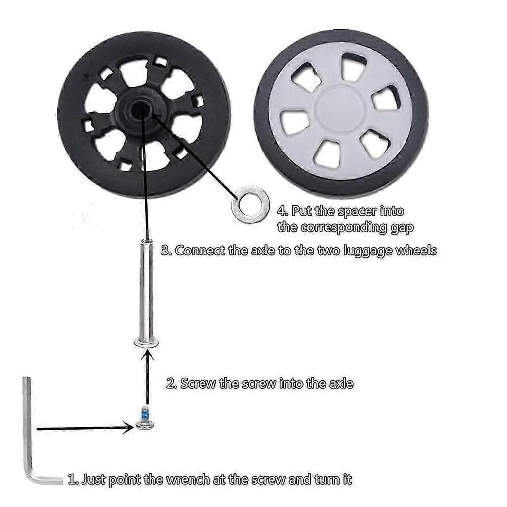 8 Stück Gepäckräder Ersatz, Durchm. 2,16 Zoll/55 mm Dicke 0,47 Zoll/12 mm Gummi-Stummelrad Ersatz für