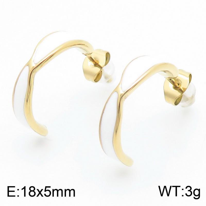 Elegant C-Shaped Stainless Steel Geometric Earrings for Women